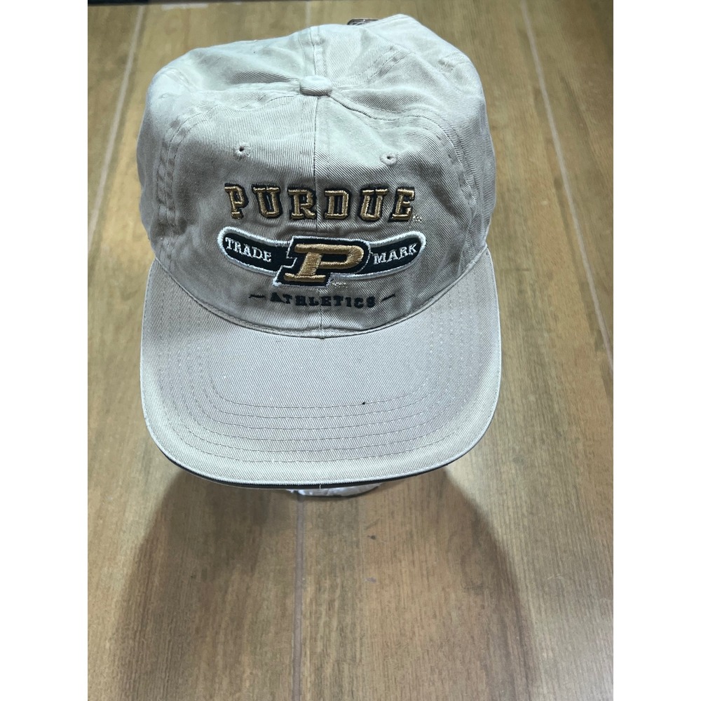 Purdue Boilermakers Captains Collection Khaki Embroidered Adjustable Hat VTG